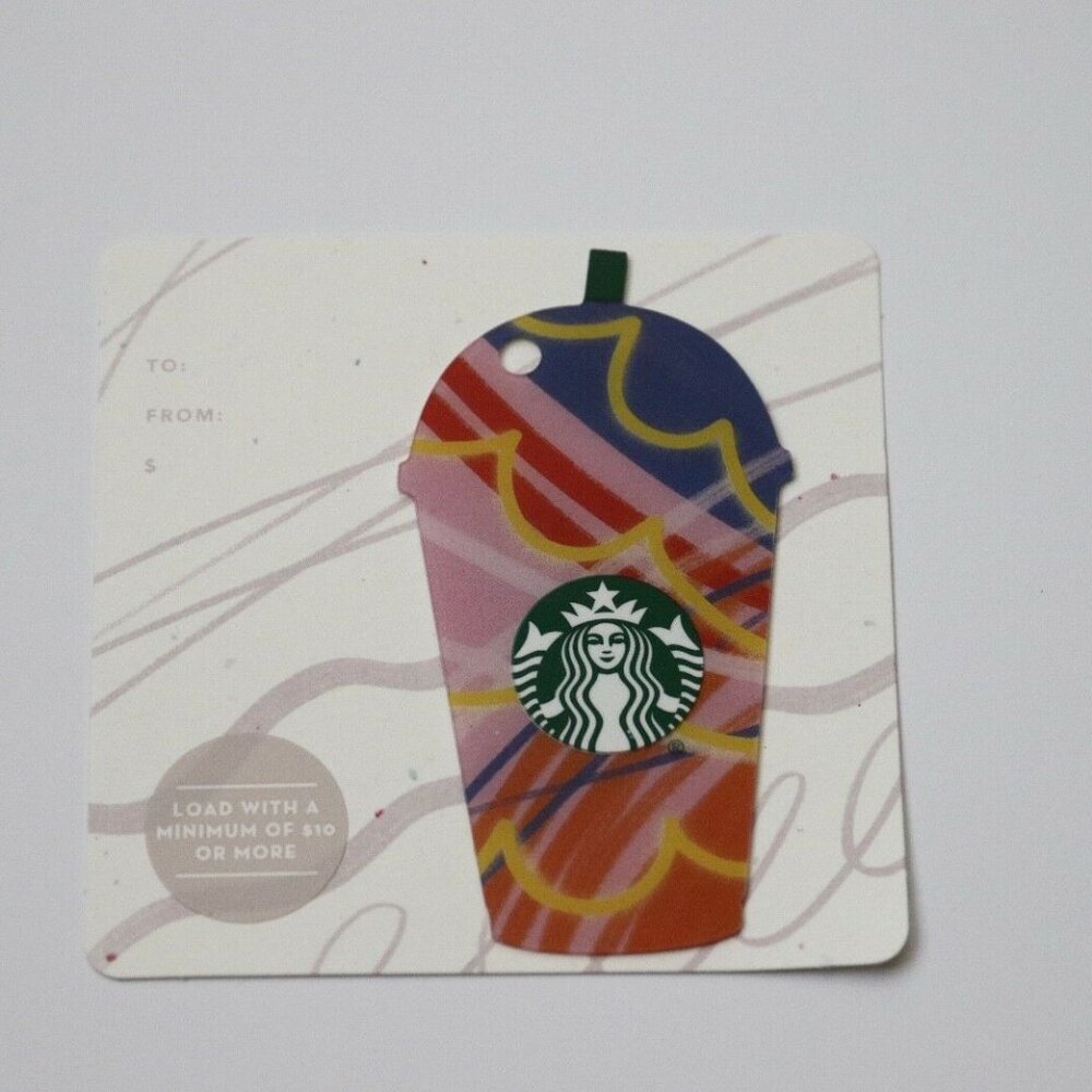 Starbucks Card 2017 Summer Frapuccino Coffee Cup Die Cut New Collectible